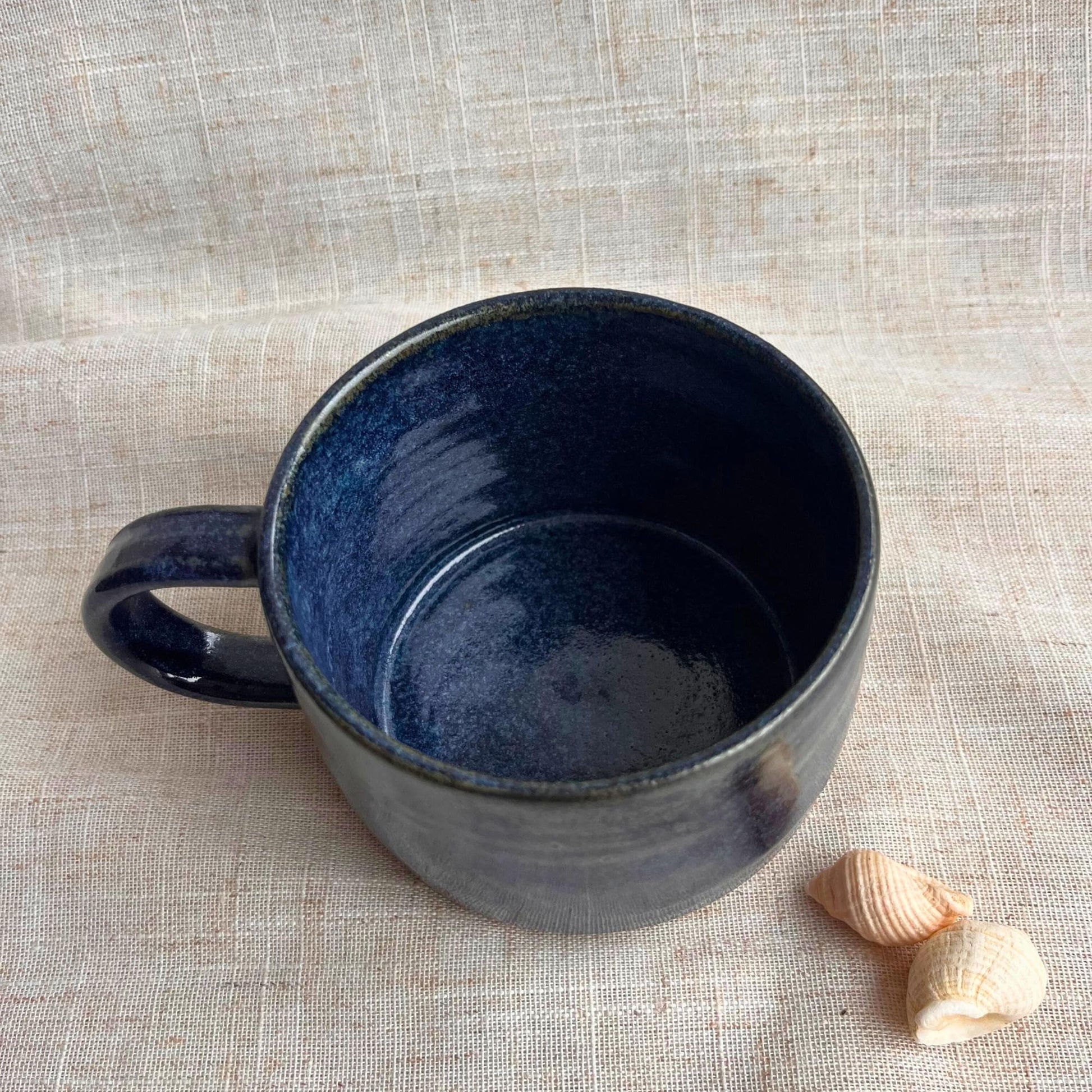 Handmade Ceramic Mug Blue | Everyday Coffee Mug | wheelthrown Mug | Stoneware Tea Mug | Handmade Pottery Mug | Thrown Clay Cup | UK Made