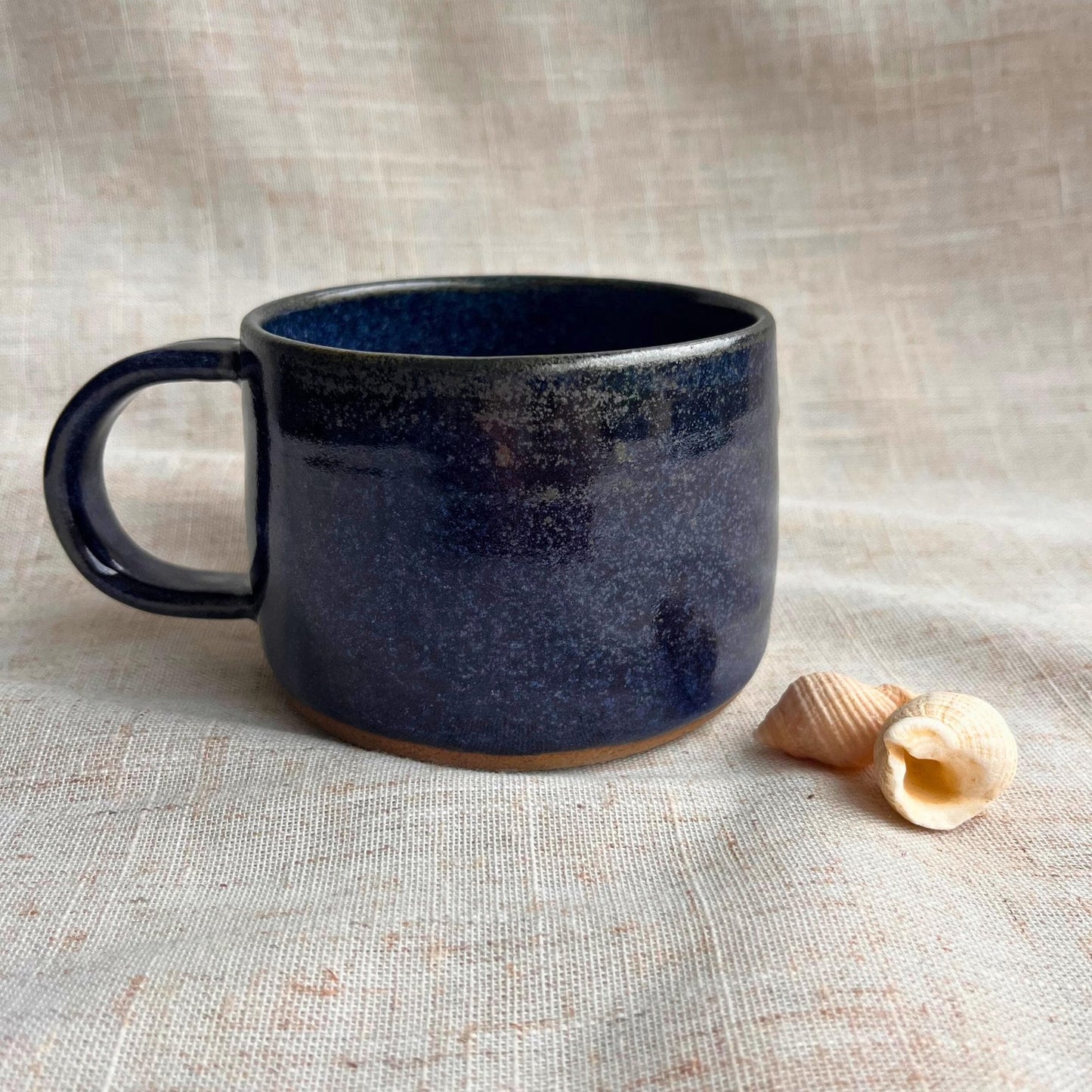 Handmade Ceramic Mug Blue | Everyday Coffee Mug | wheelthrown Mug | Stoneware Tea Mug | Handmade Pottery Mug | Thrown Clay Cup | UK Made