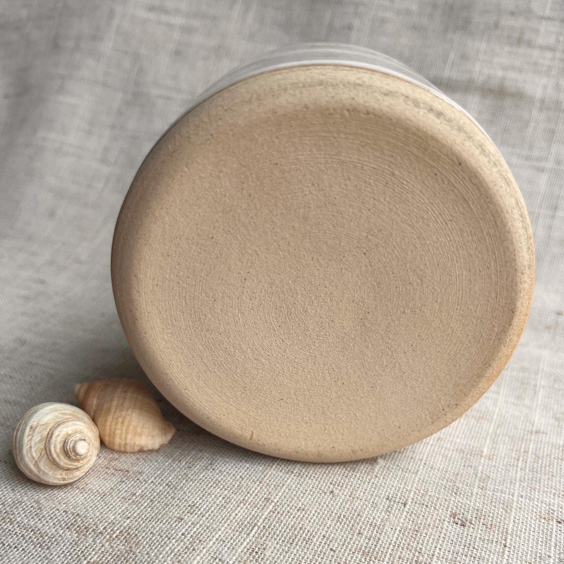 Stoneware Ceramic Tumbler | 6oz Latte Cappuccino Cup | Handmade White Ceramic Cup | Handleless Stoneware Coffee Mug | Unique British Gift