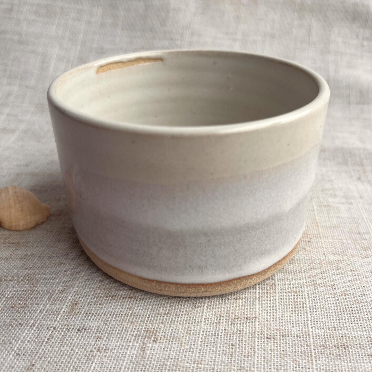 Stoneware Ceramic Tumbler | 6oz Latte Cappuccino Cup | Handmade White Ceramic Cup | Handleless Stoneware Coffee Mug | Unique British Gift
