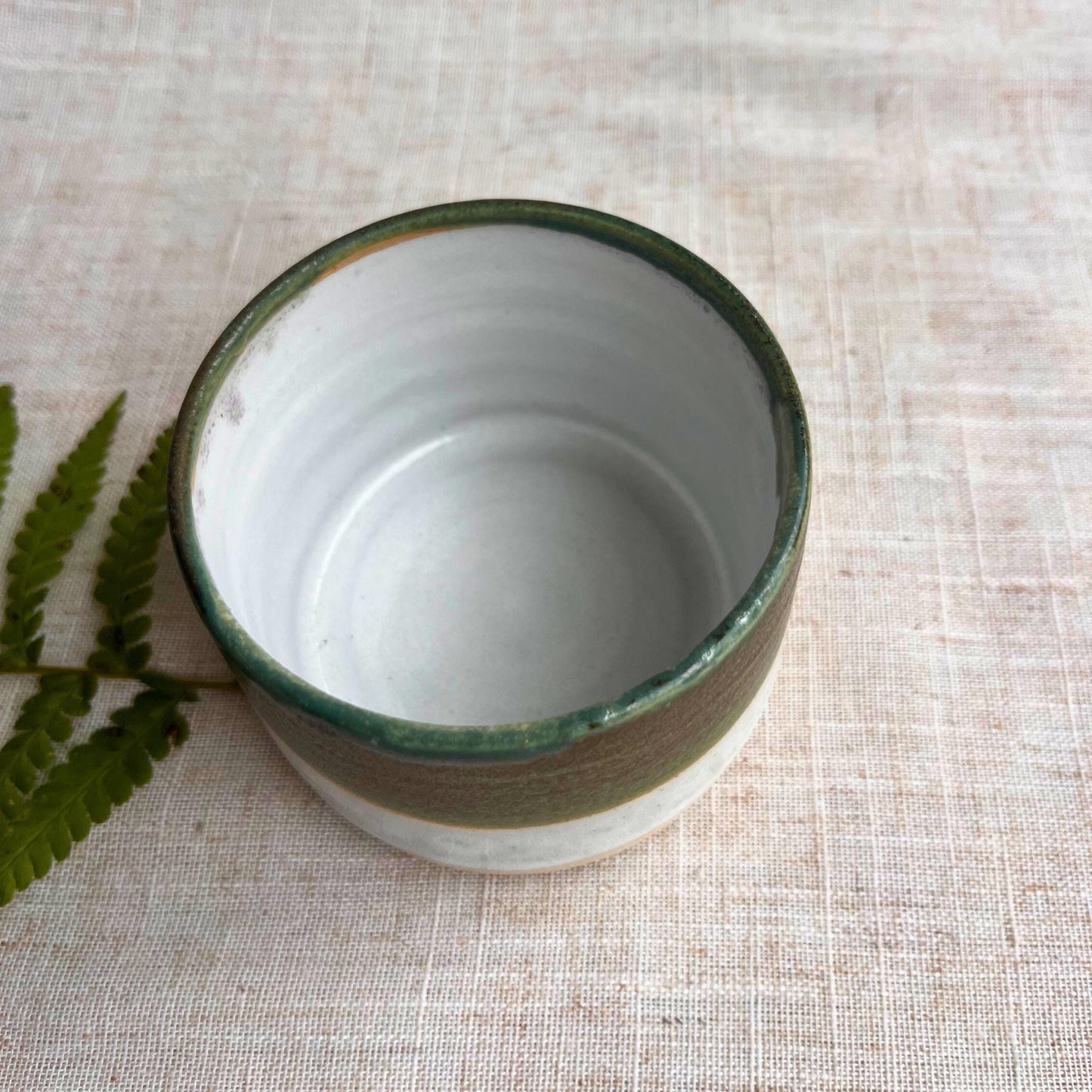Stoneware Ceramic Tumbler | 6oz Latte Cappuccino Cup | Handmade Green Ceramic Cup | Handleless Stoneware Coffee Mug | Unique British Gift