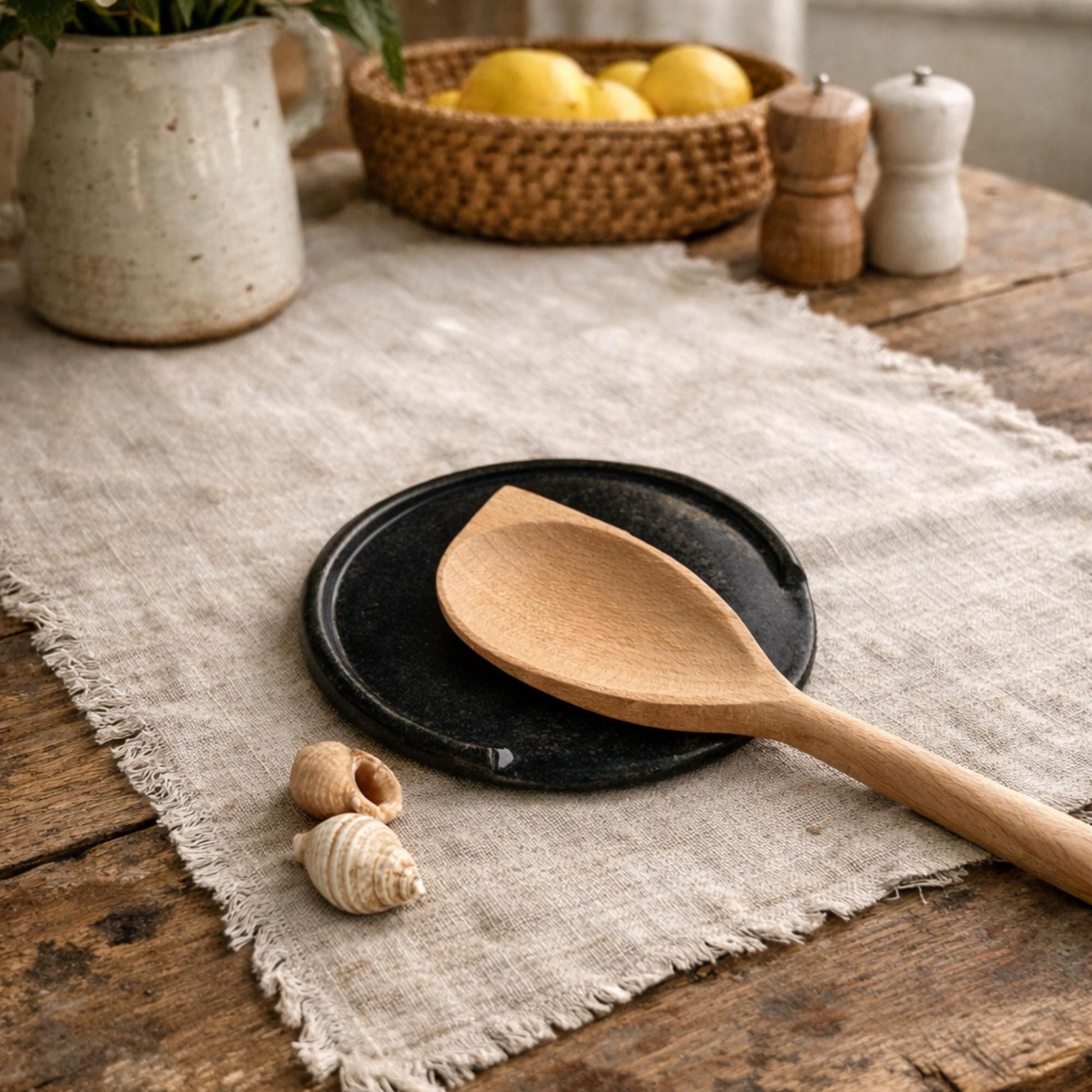 Handmade Ceramic Spoon Rest | Clay Utensil Plate | Blue Kitchen Decor | Useful Kitchen Gift | Wheel-Thrown Pottery Spoon Dish