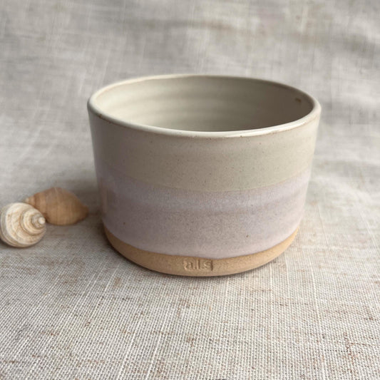 Stoneware Ceramic Tumbler | 6oz Latte Cappuccino Cup | Handmade White Ceramic Cup | Handleless Stoneware Coffee Mug | Unique British Gift