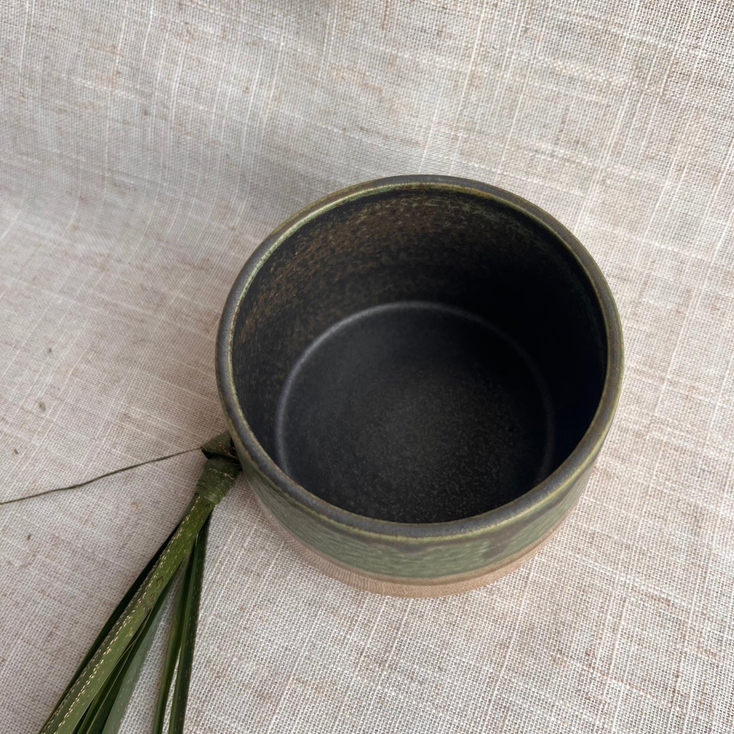 Stoneware Ceramic Tumbler | 6oz Latte Cappuccino Cup | Handmade Green Ceramic Cup | Handleless Stoneware Coffee Mug | Unique British Gift