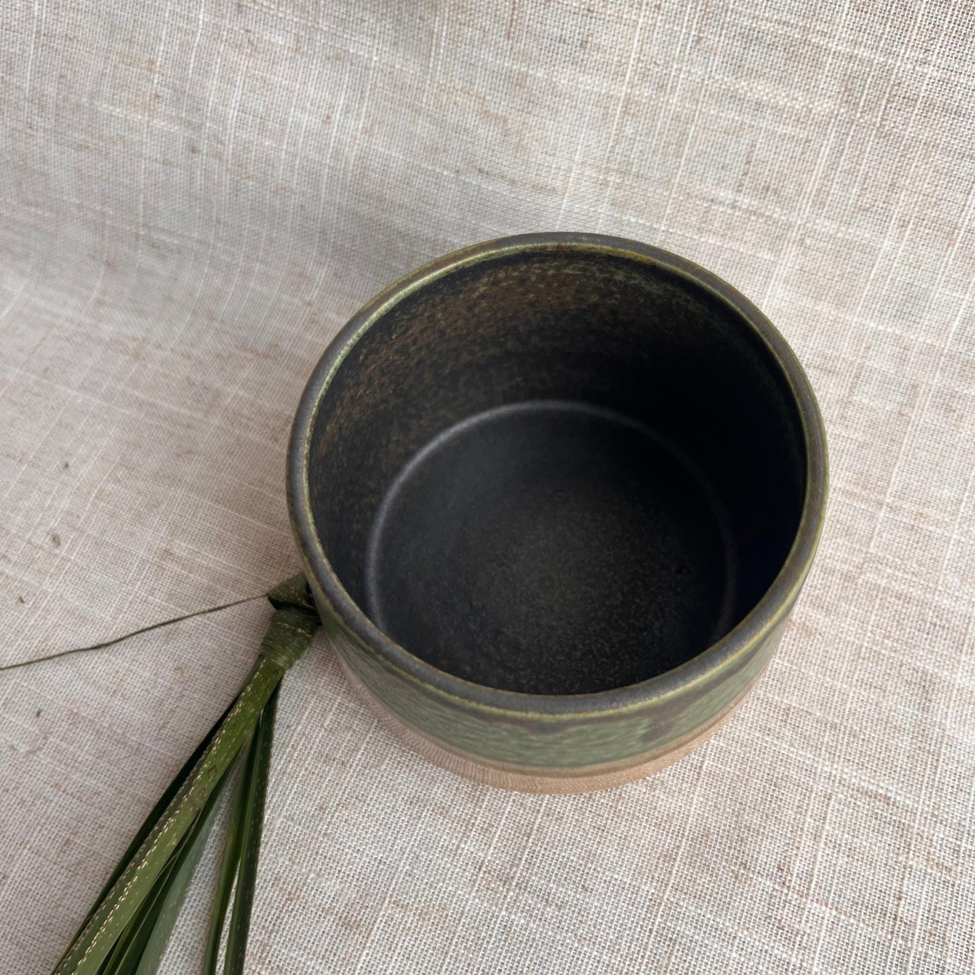 Stoneware Ceramic Tumbler | 6oz Latte Cappuccino Cup | Handmade Green Ceramic Cup | Handleless Stoneware Coffee Mug | Unique British Gift