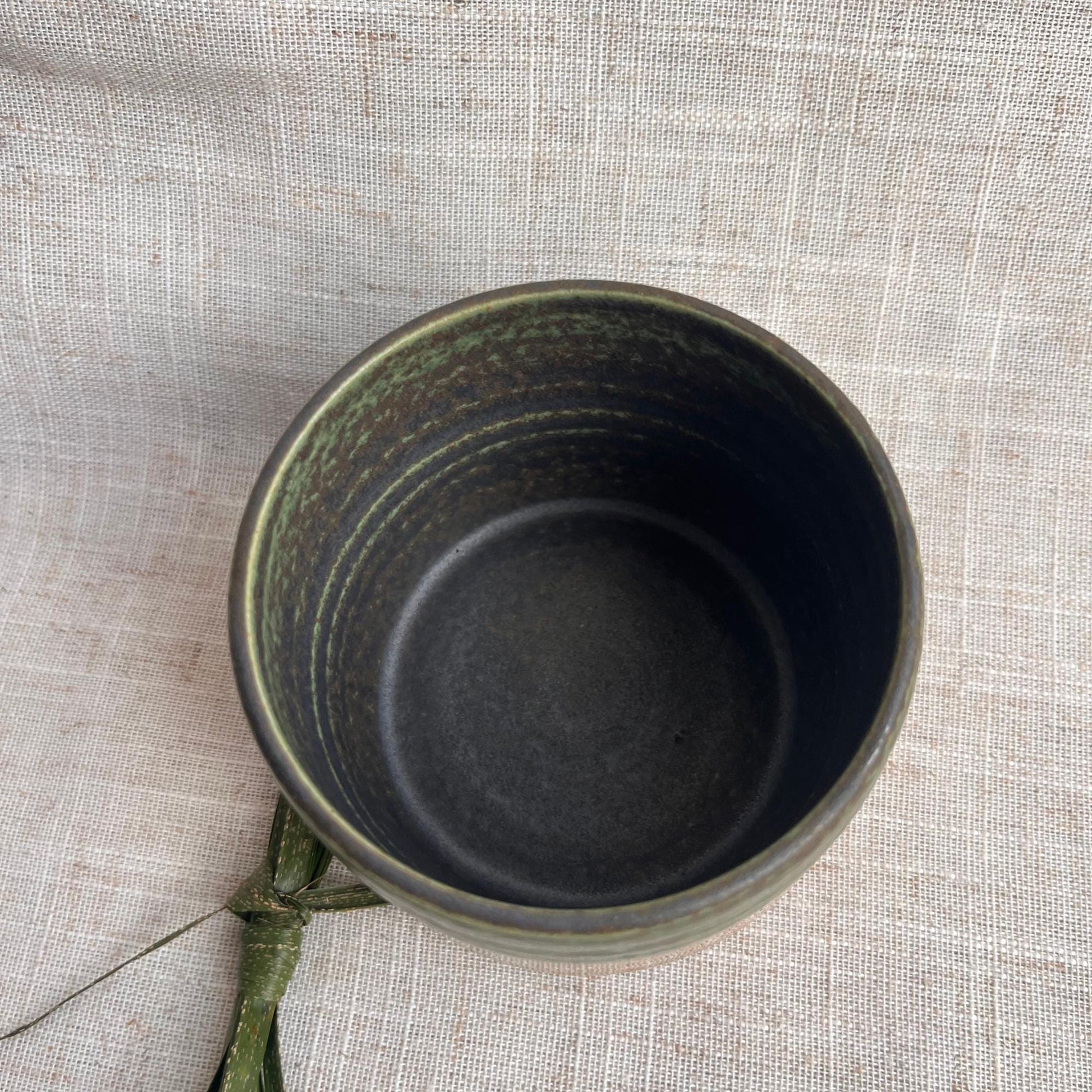 Stoneware Ceramic Tumbler | 6oz Latte Cappuccino Cup | Handmade Green Ceramic Cup | Handleless Stoneware Coffee Mug | Unique British Gift