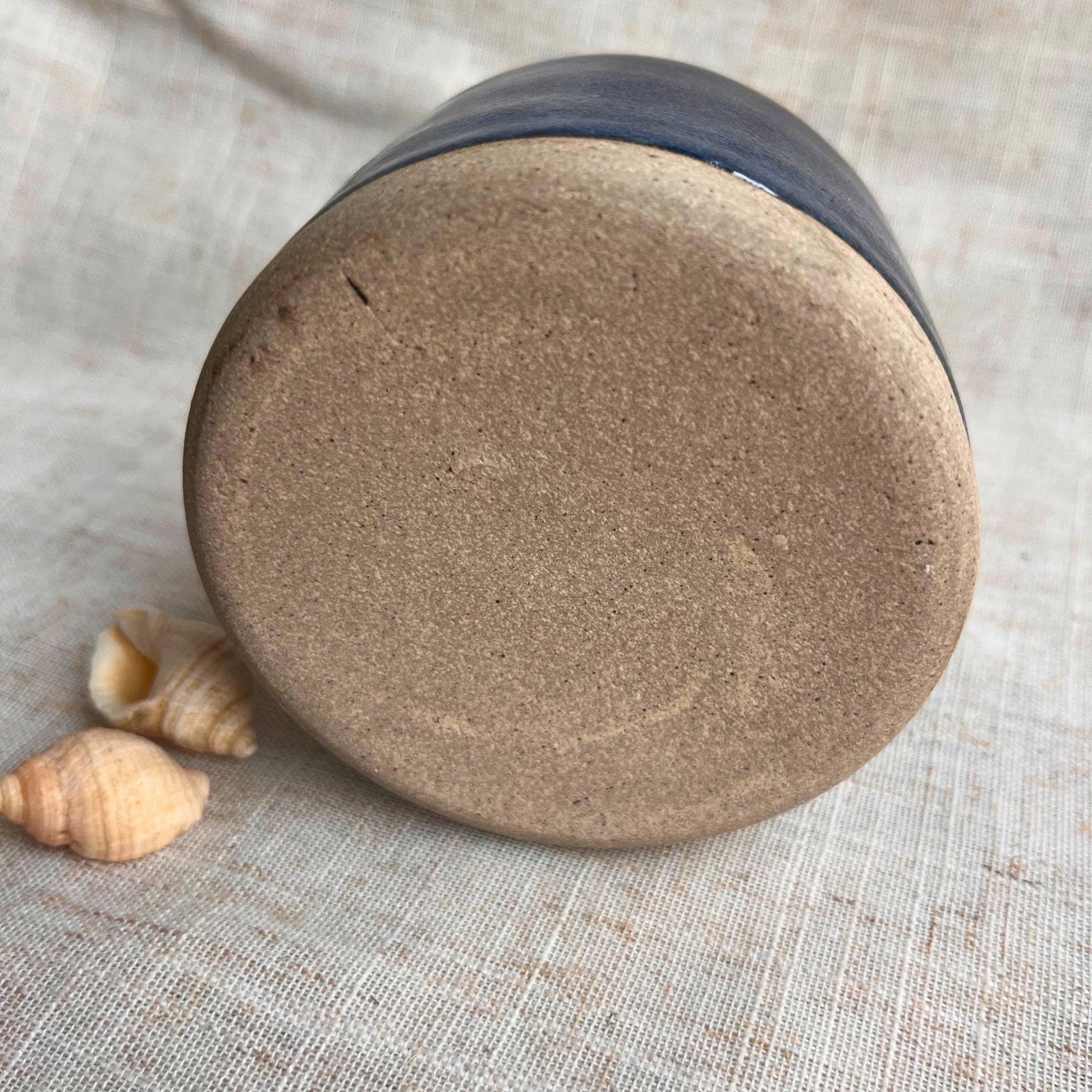 Stoneware Ceramic Tumbler | 6oz Latte Cappuccino Cup | Handmade Blue Ceramic Cup | Handleless Stoneware Coffee Mug | Unique British Gift