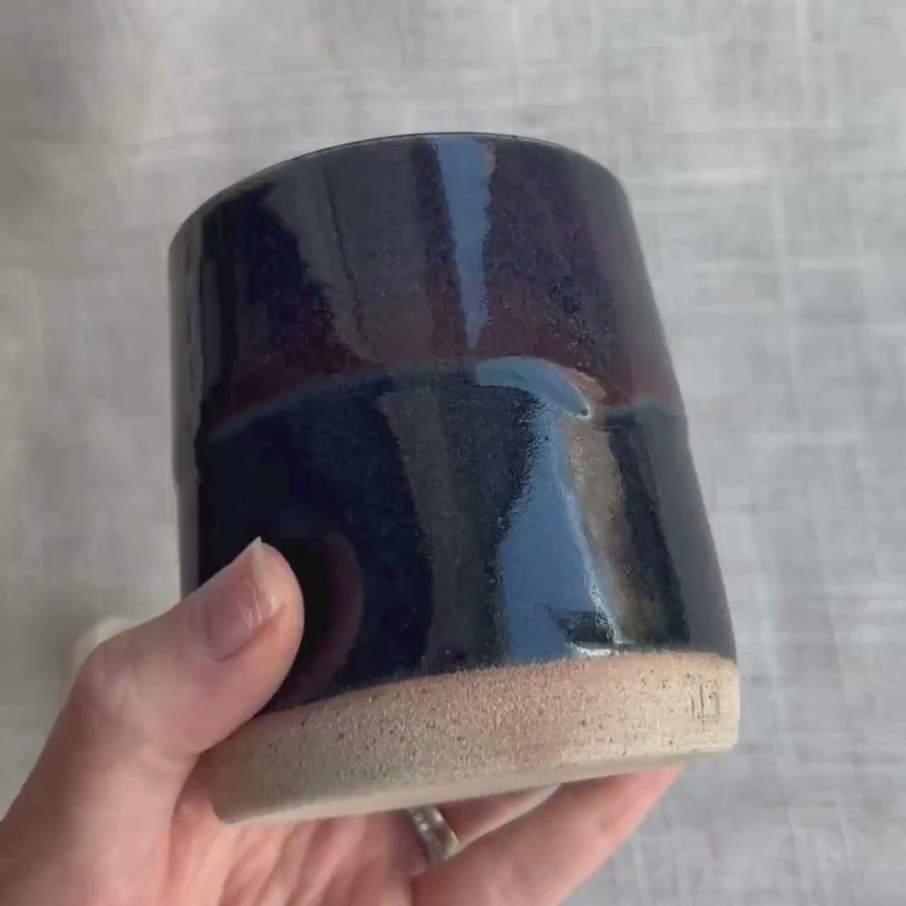 Handmade Ceramic Thumb Cup | Handleless Stoneware Coffee Cup | Unique British Gift | Ceramic Wine Cup | Dimple Cup | Cortado Coffee Cup |Mug