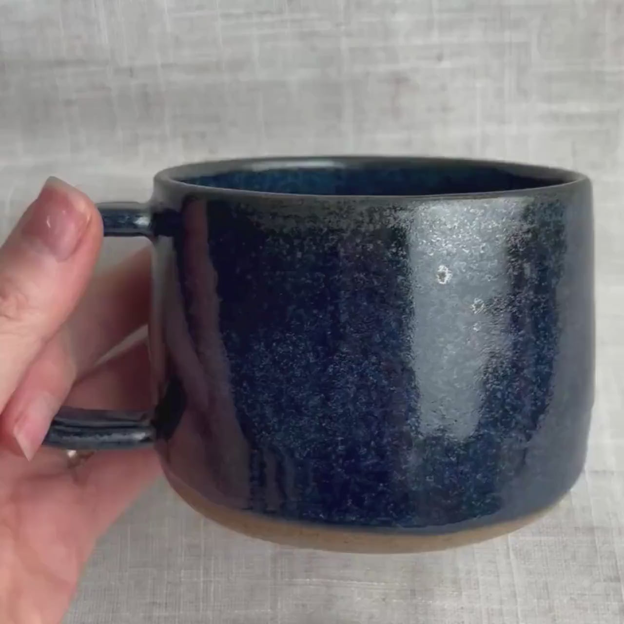 Handmade Ceramic Mug Blue | Everyday Coffee Mug | wheelthrown Mug | Stoneware Tea Mug | Handmade Pottery Mug | Thrown Clay Cup | UK Made