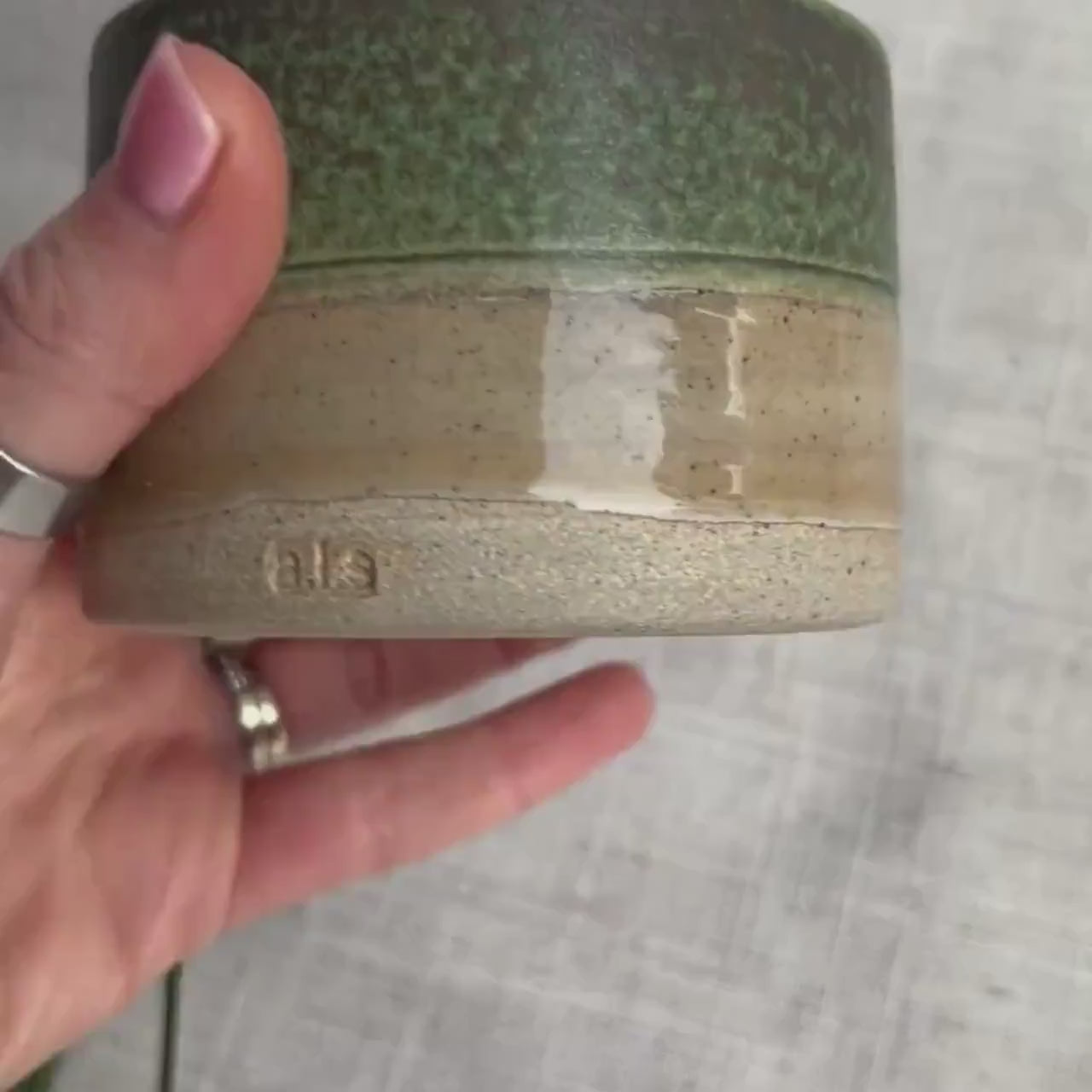 Stoneware Ceramic Tumbler | 6oz Latte Cappuccino Cup | Handmade Green Ceramic Cup | Handleless Stoneware Coffee Mug | Unique British Gift