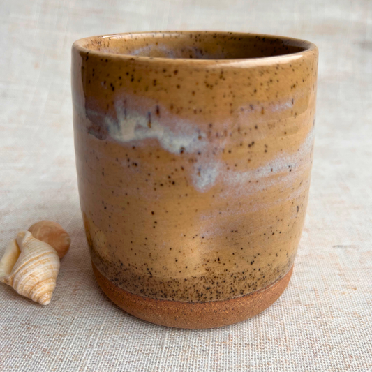 Handmade Ceramic Dimple Cup, Coastal Seashell Dark Range