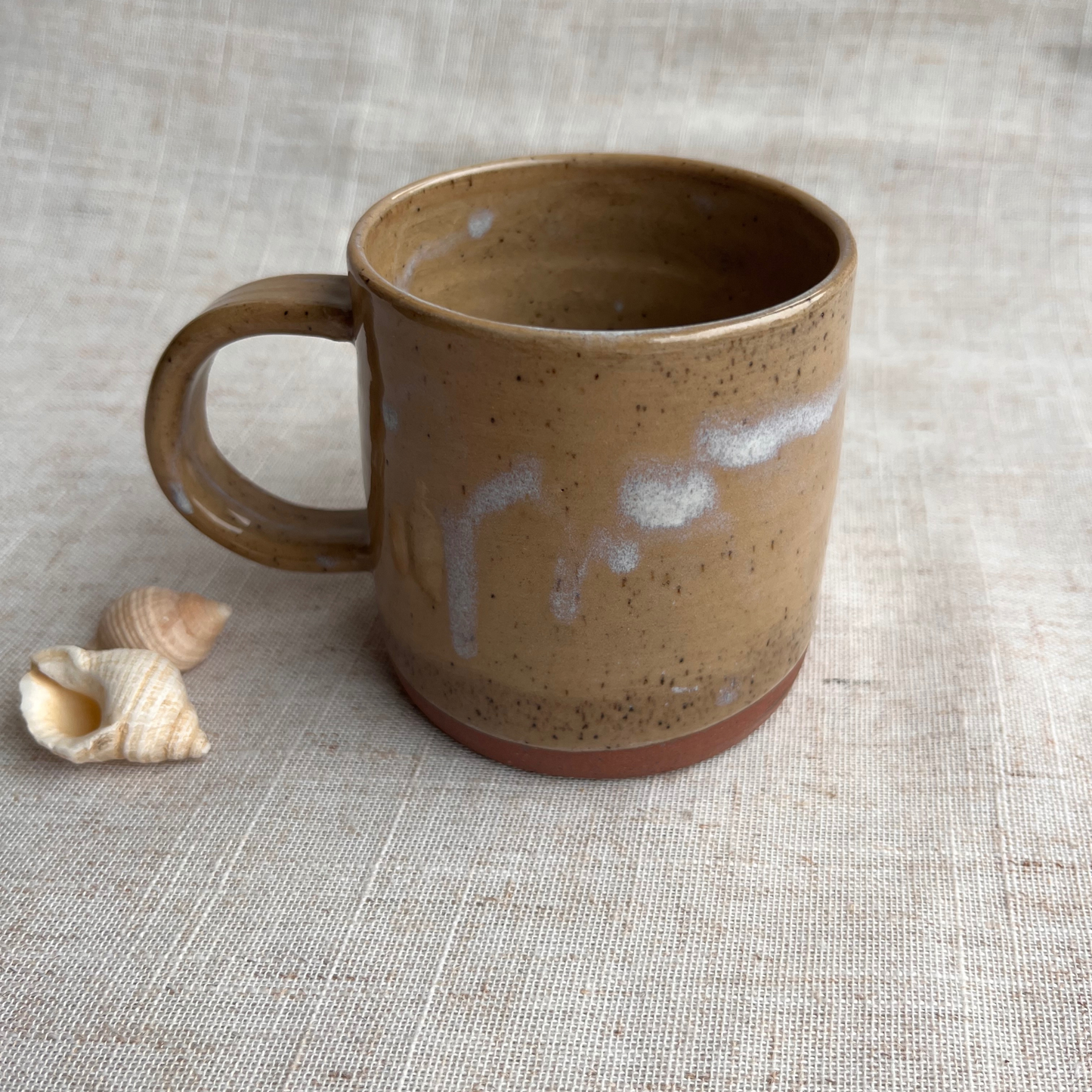 Handmade Small Ceramic Mug, Coastal Seashell Range