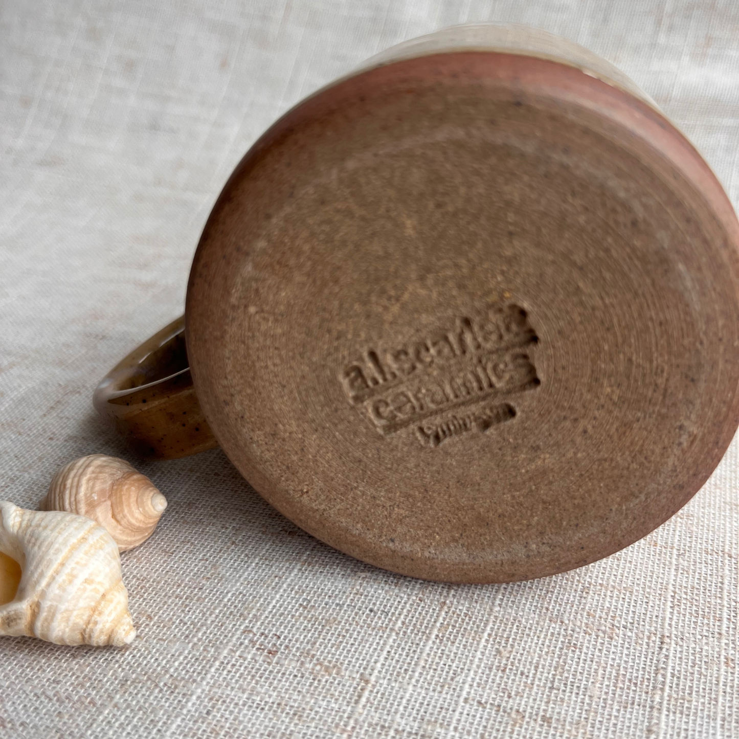 Handmade Small Ceramic Mug, Coastal Seashell Range