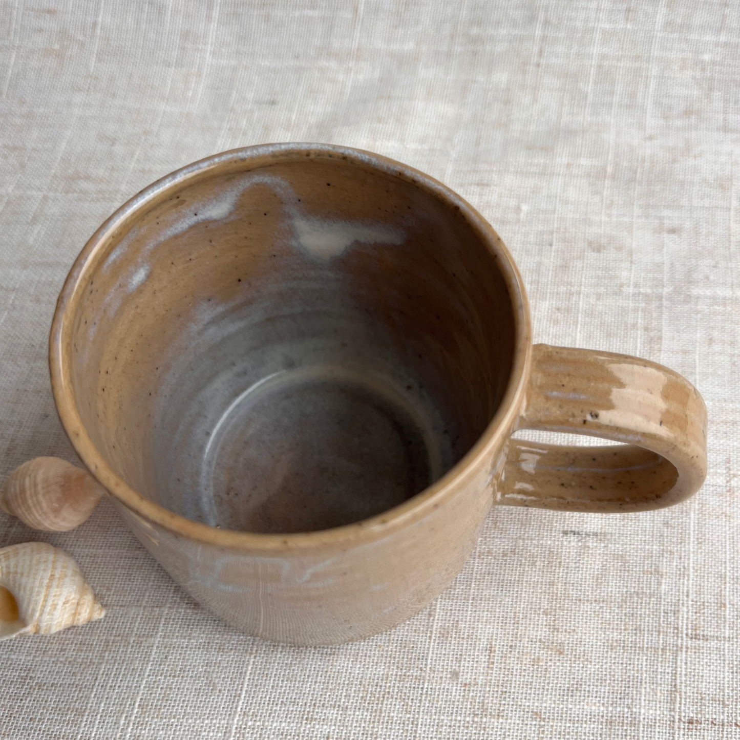 Handmade Small Ceramic Mug, Coastal Seashell Range