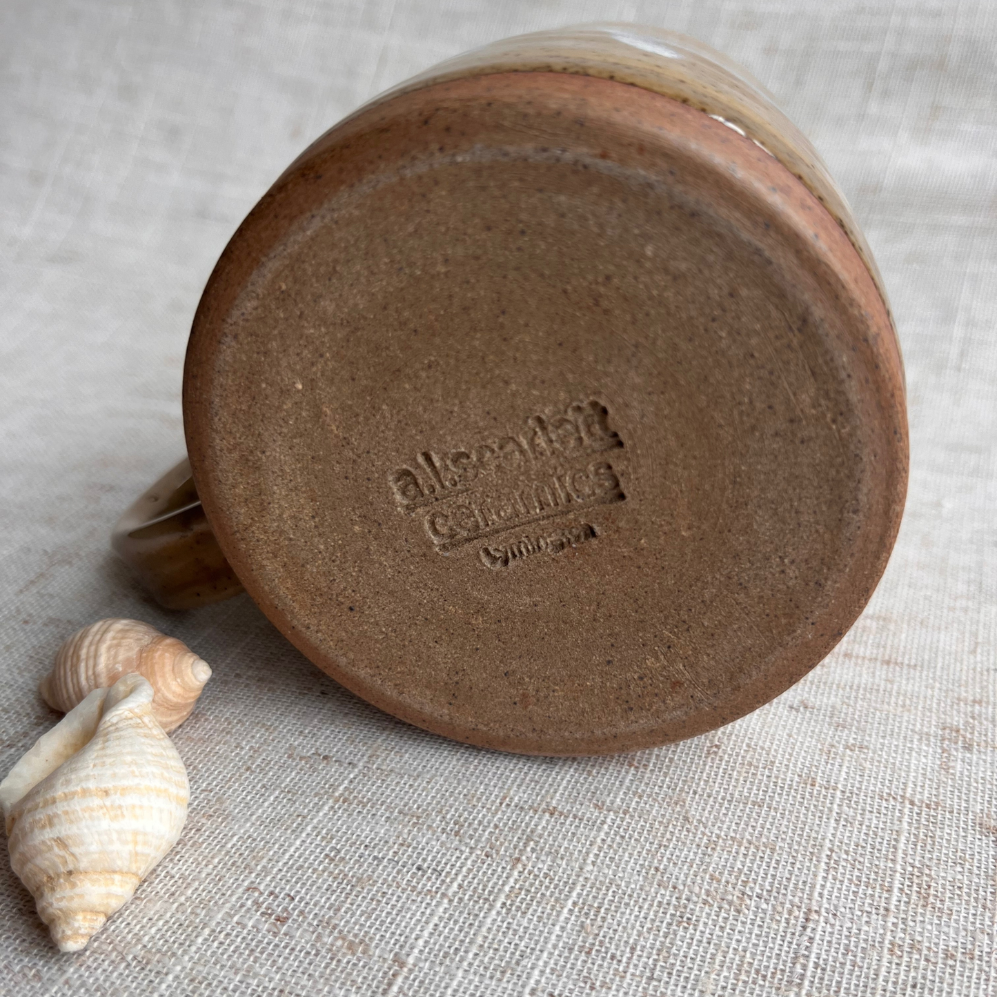 Handmade Small Ceramic Mug, Coastal Seashell Range