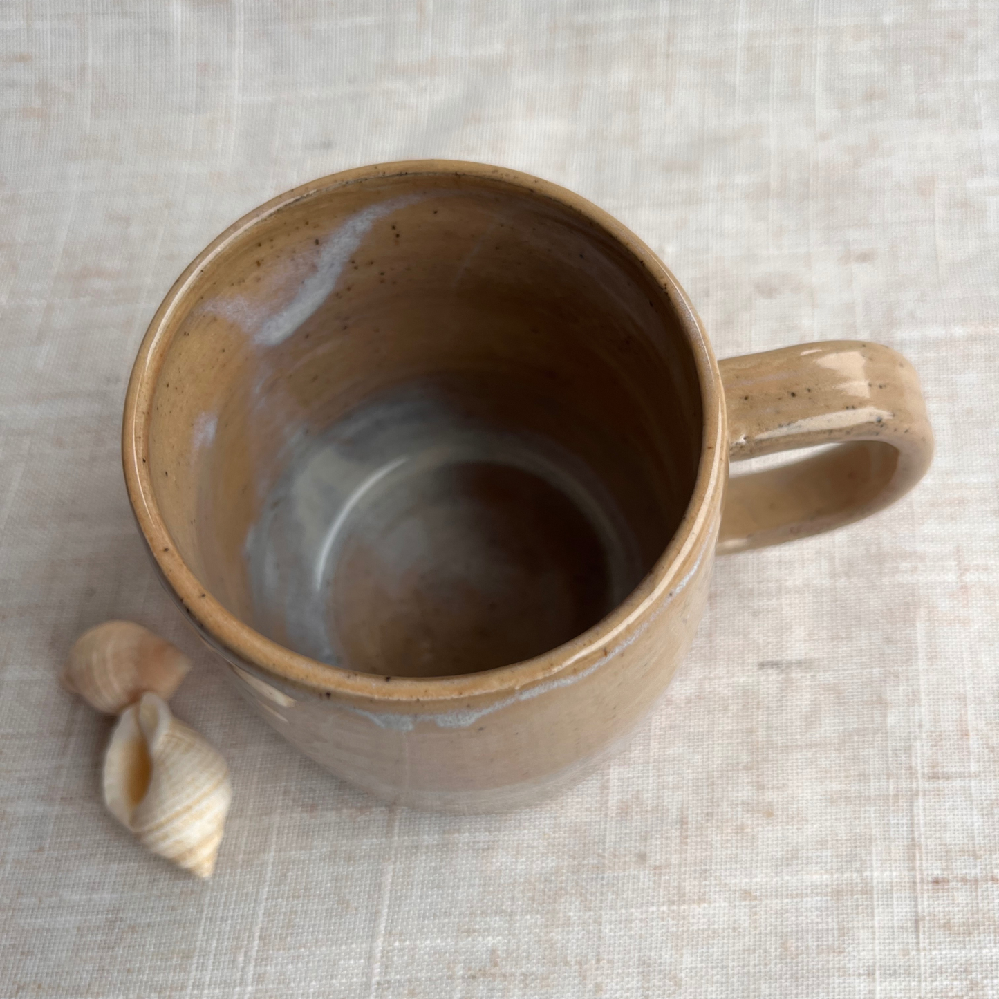 Handmade Small Ceramic Mug, Coastal Seashell Range
