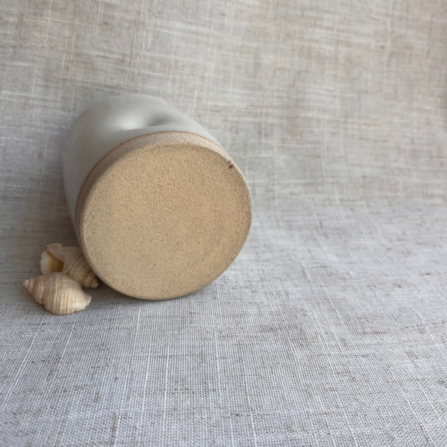 Coastal Handmade Ceramic Thumb Cup Cream