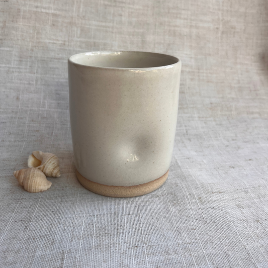 Coastal Handmade Ceramic Thumb Cup Cream