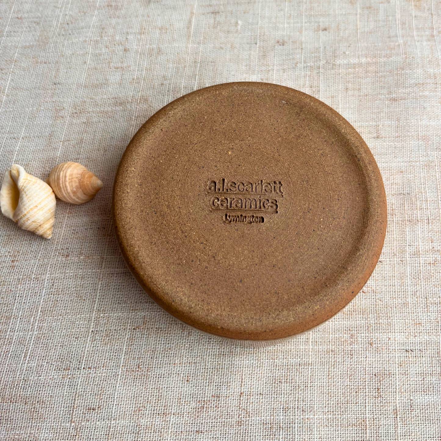 Handmade Ceramic Heart Dish, Coastal Dark Seashell Range