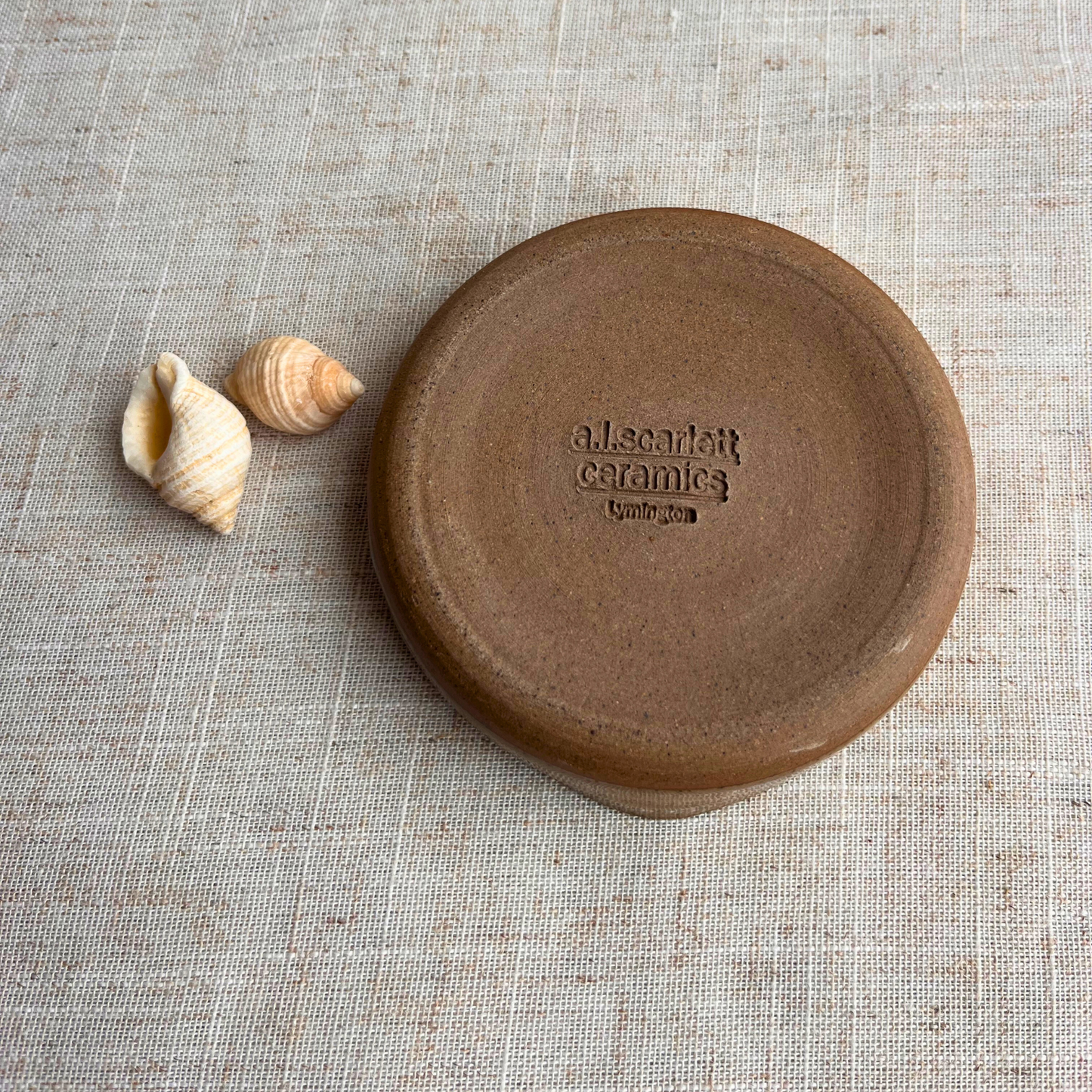 Handmade Ceramic Heart Dish, Coastal Dark Seashell Range