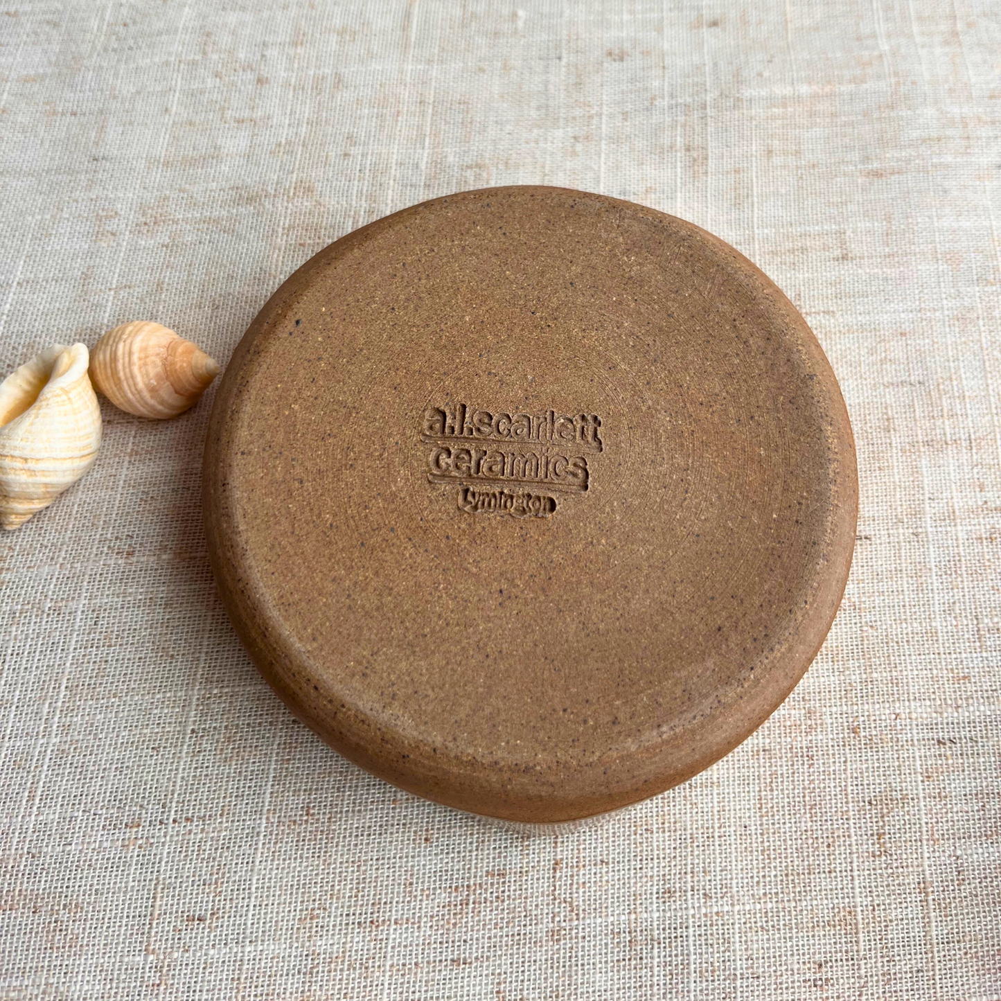 Handmade Ceramic Heart Dish, Coastal Dark Seashell Range