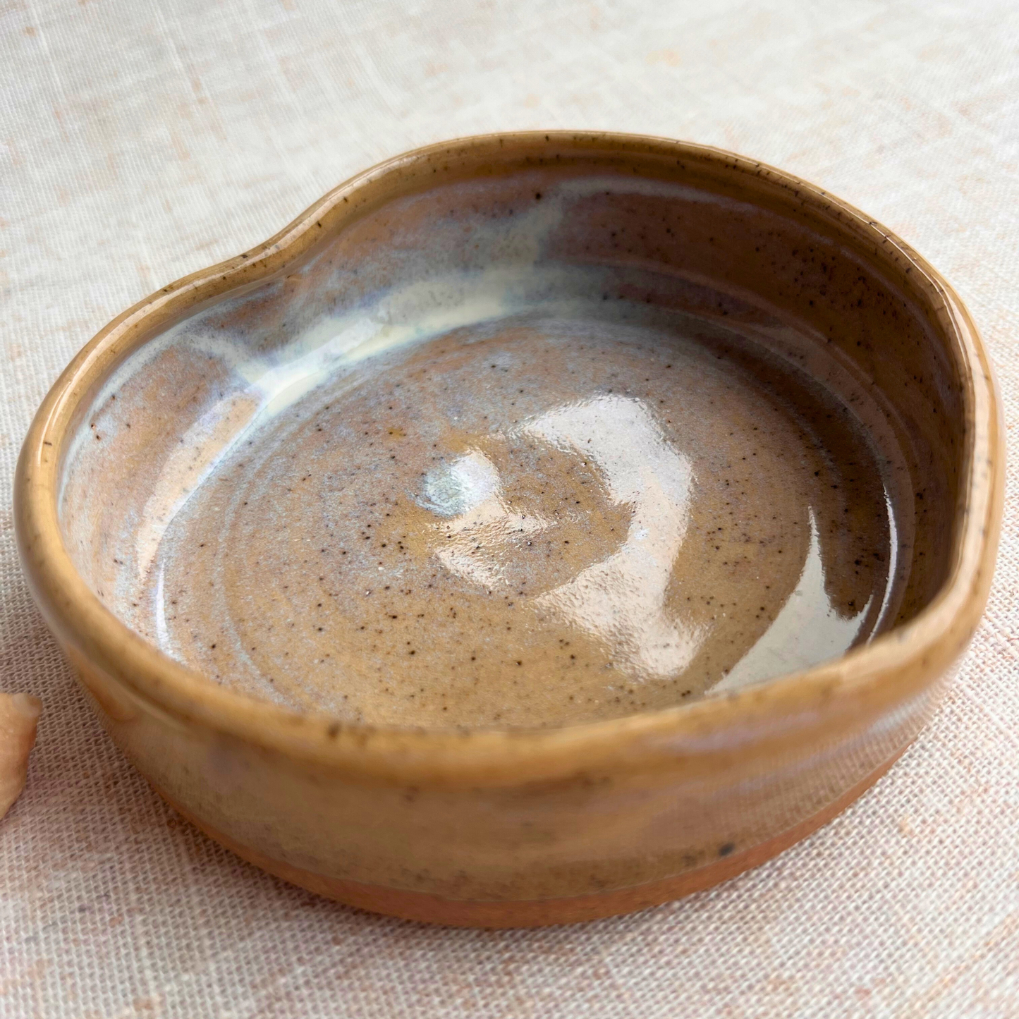 Handmade Ceramic Heart Dish, Coastal Dark Seashell Range