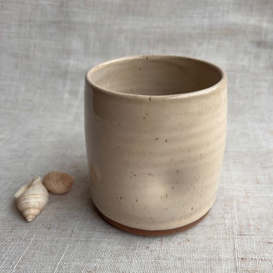 Handmade Ceramic Dimple Cup, Coastal Seashell light Range